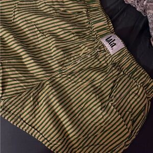 Dressed in LALA Green and Yellow Striped Shorts